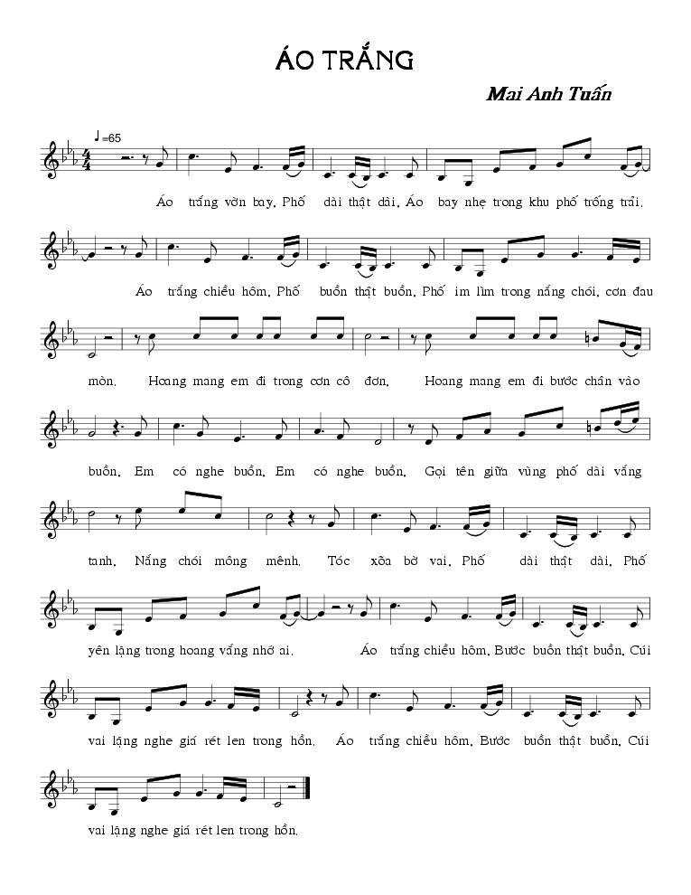 Sheet nhạc Áo Trắng